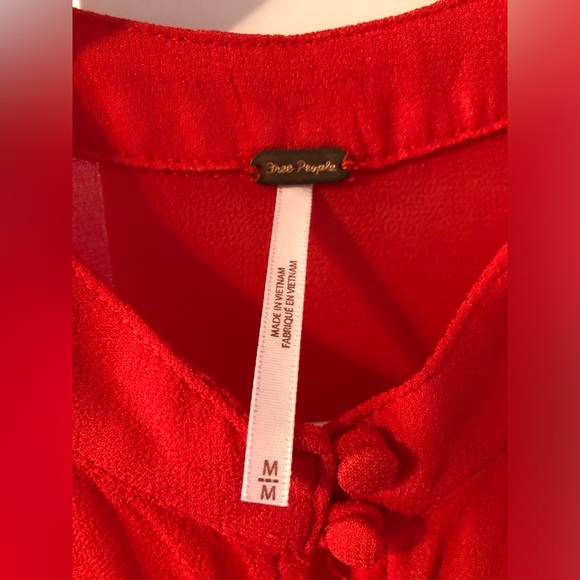 Free People Red Blouse. Size medium. - Picture 12 of 13